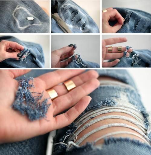DIY Ripped Jeans  : D.I.Y Ripped Jeans Decalz DIY Clothes DIY Refashion